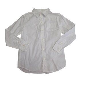 Janie & Jack Boys White Long Sleeve Button-Down Shirt Size 5 3939